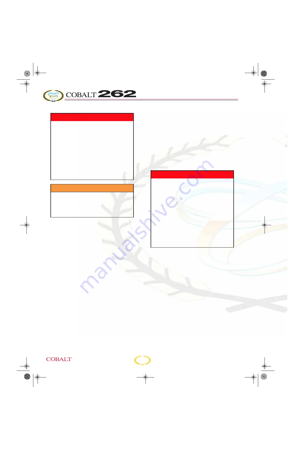 Cobalt Digital Inc 250 BOWRIDER Owner'S Manual Download Page 114