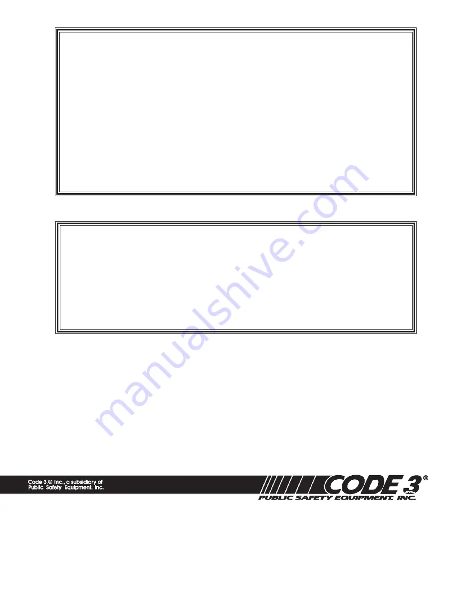 Code 3 ROCKERPAK430 Installation & Operation Manual Download Page 8