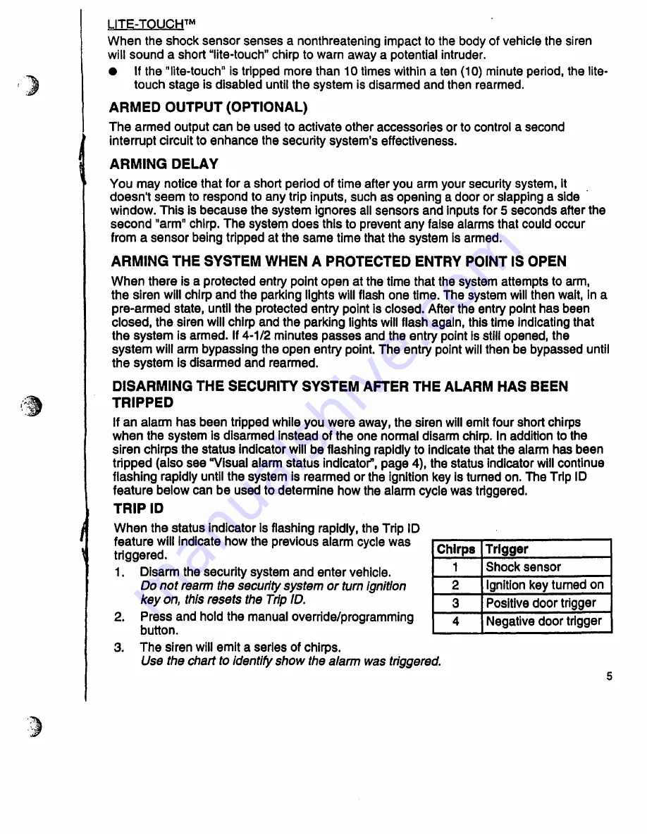 Code Alarm PRO 3500 Operator Instructions Manual Download Page 5