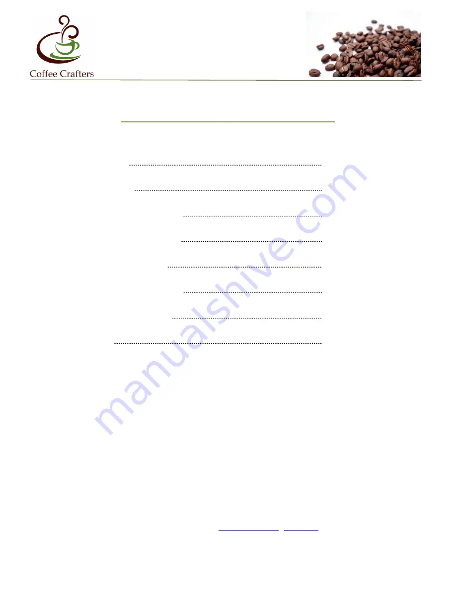 Coffee crafters AVALANCHE 1400 Manual Download Page 2