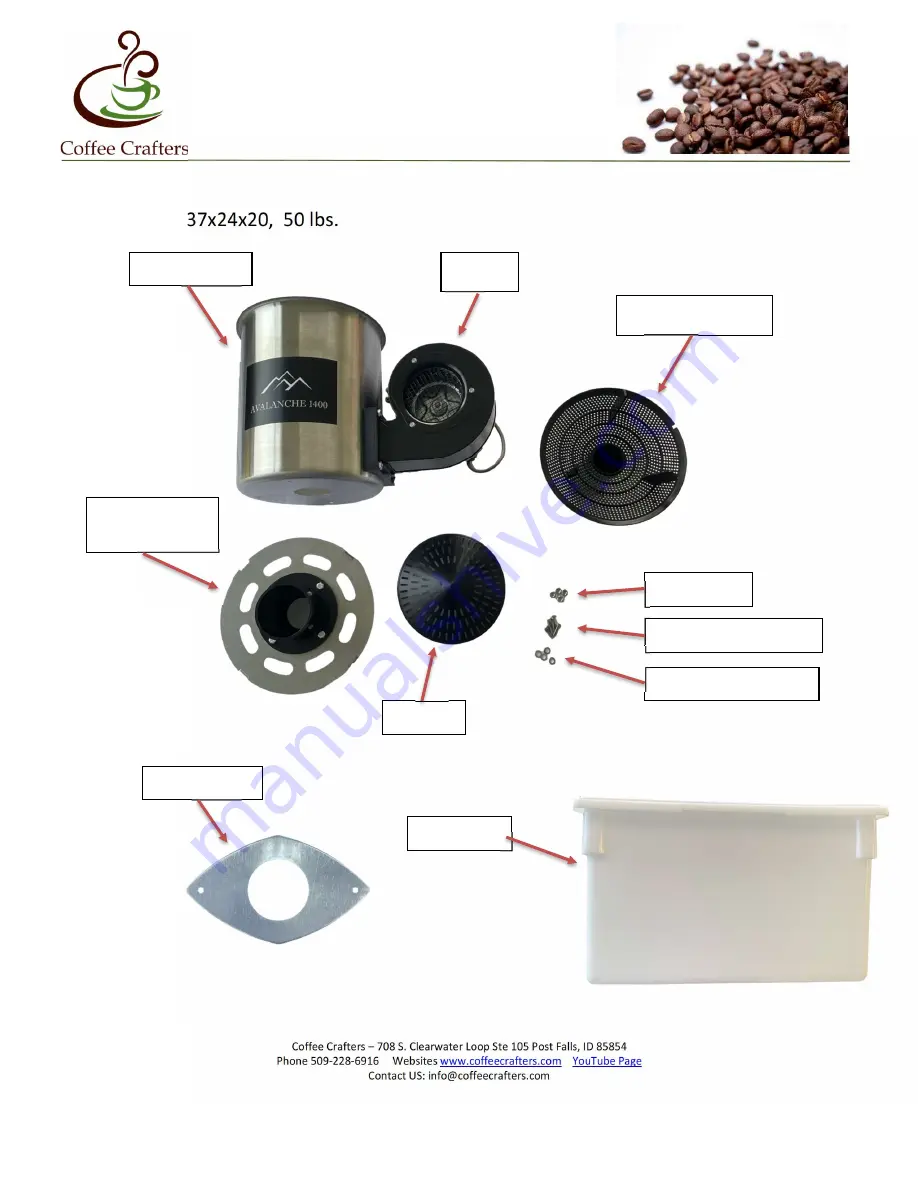 Coffee crafters AVALANCHE 1400 Manual Download Page 9