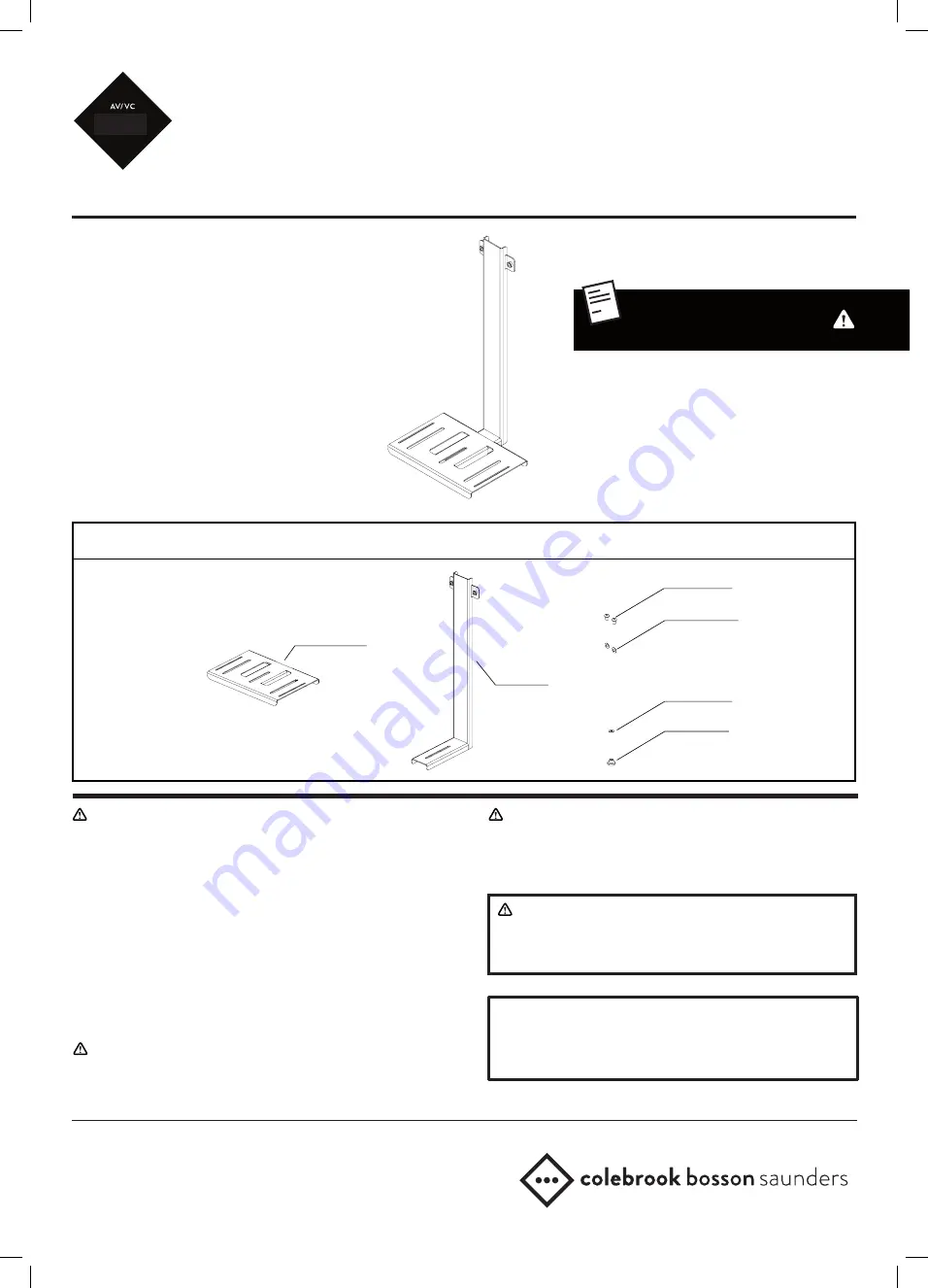 Colebrook Bosson Saunders AV/VC Intro AVS/031/CAM1 Installation Instructions Manual Download Page 1