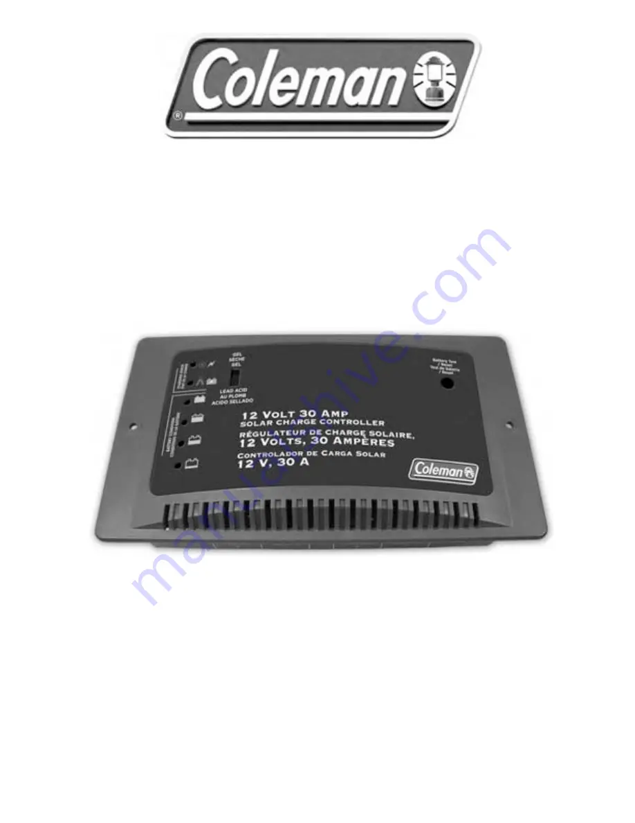 Coleman 12 VOLT 30 AMP SOLAR CHARGE CONTROLLER Скачать руководство пользователя страница 14