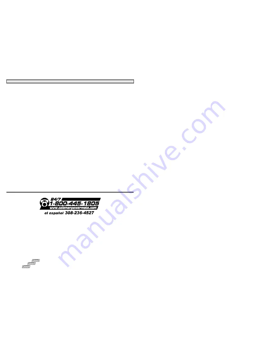 Coleman Powermate P024-0110SP Instruction Manual Download Page 11