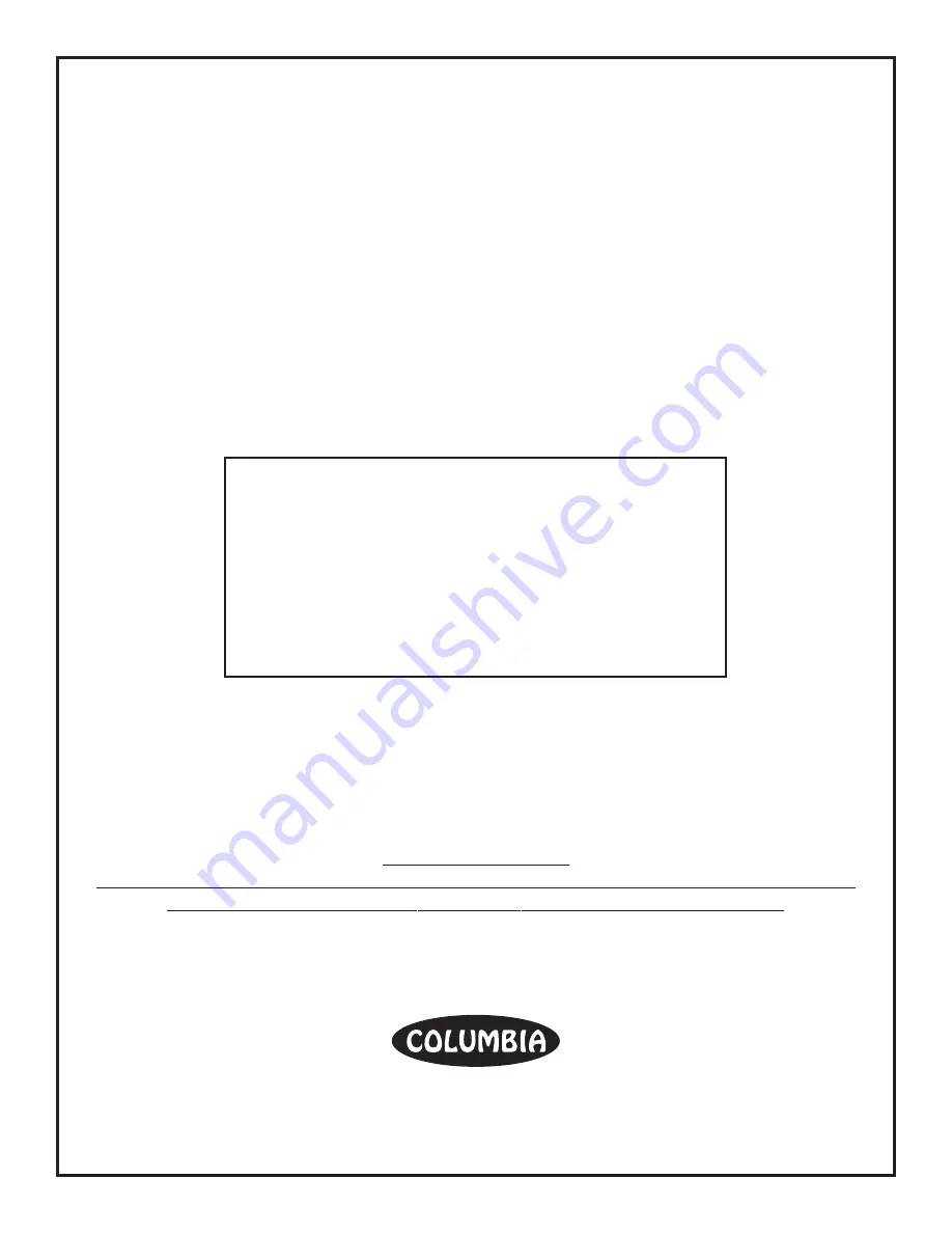 Columbia L-24 Owner'S Manual Download Page 1