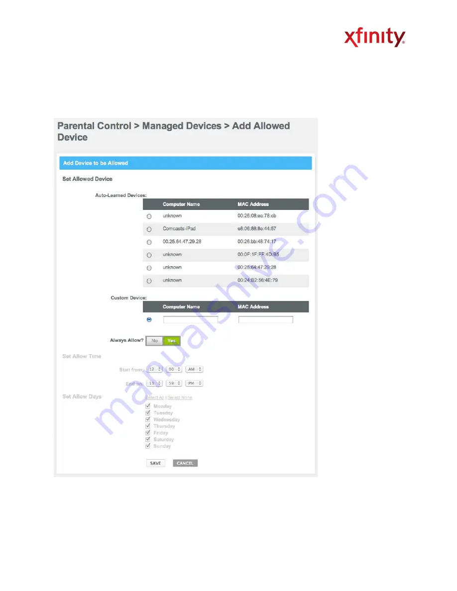 Comcast HOME-5A58 User Manual Download Page 36