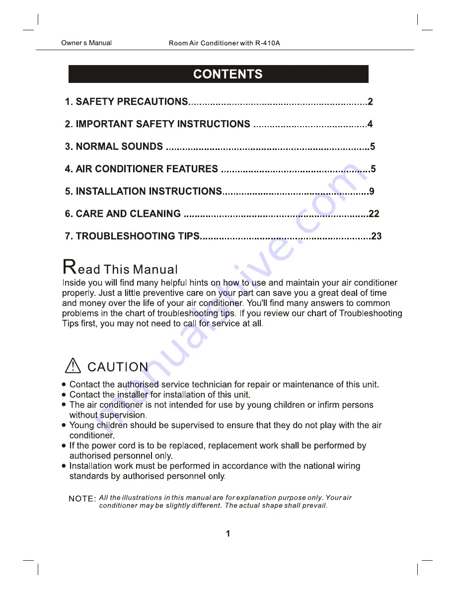 COMFORT-AIRE BG-101J Owner'S Manual Download Page 2