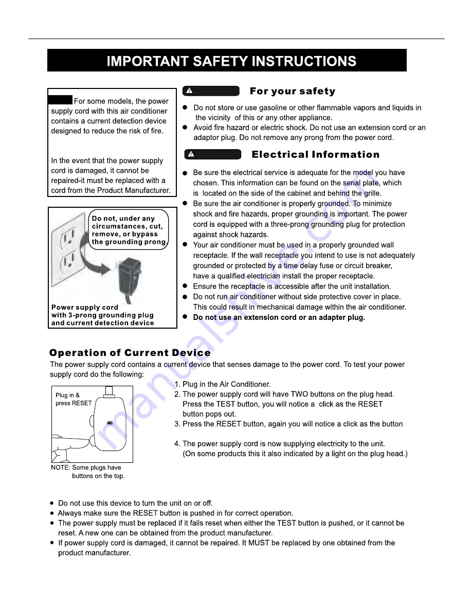 COMFORT-AIRE CD-101J Owner'S Manual Download Page 5