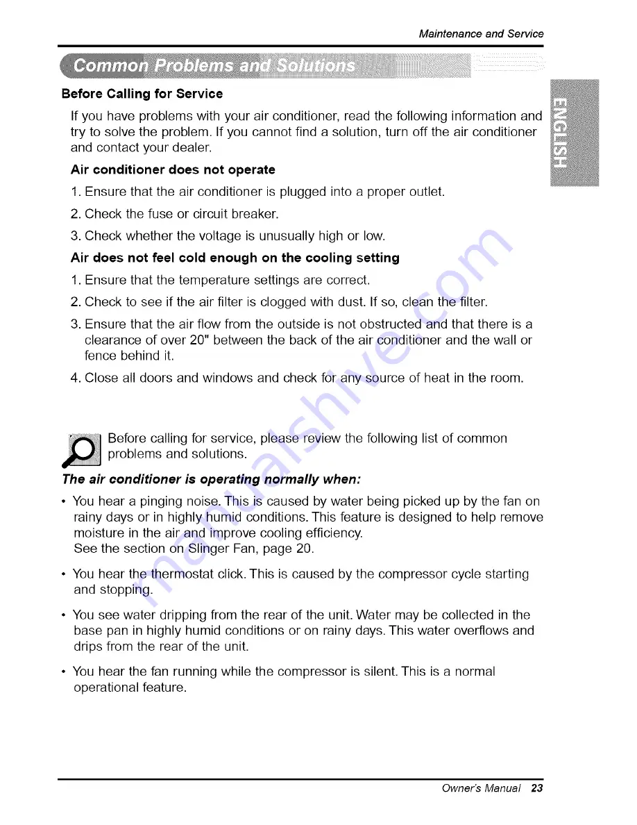 COMFORT-AIRE COMFORT AIRE RAD-183B Owner'S Manual Download Page 23