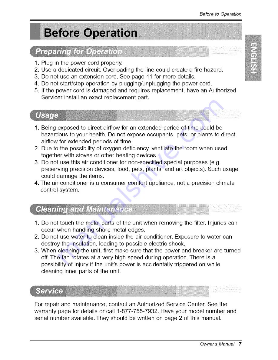 COMFORT-AIRE COMFORT AIRE RAD-61A Owner'S Manual Download Page 7