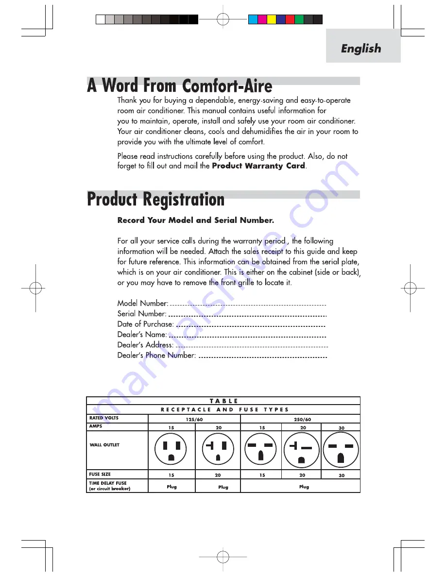 COMFORT-AIRE Comfort-Cure RAD-81B User Manual Download Page 3