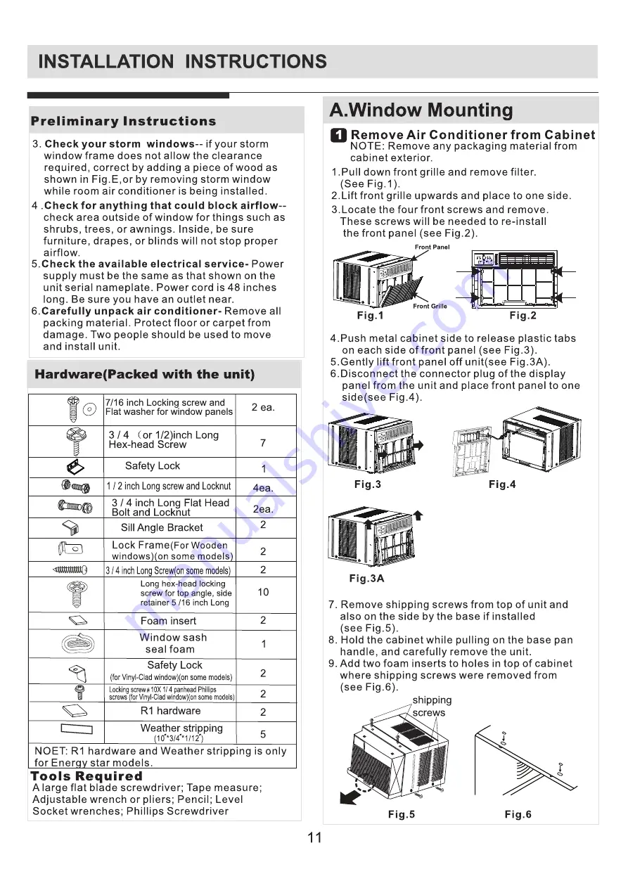 COMFORT-AIRE RAD Series Owner'S Manual Download Page 14