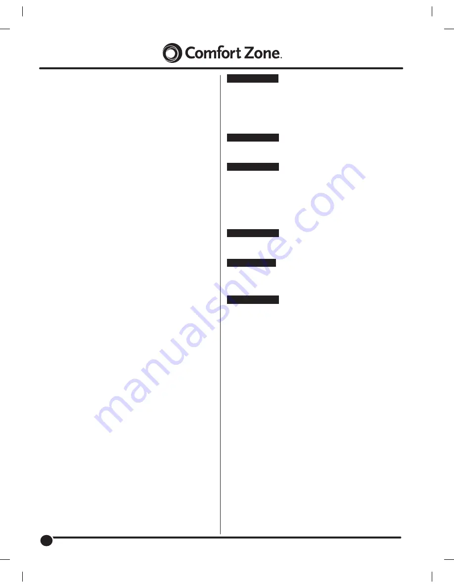 Comfort Zone CZMC24 Owner'S Manual Download Page 2