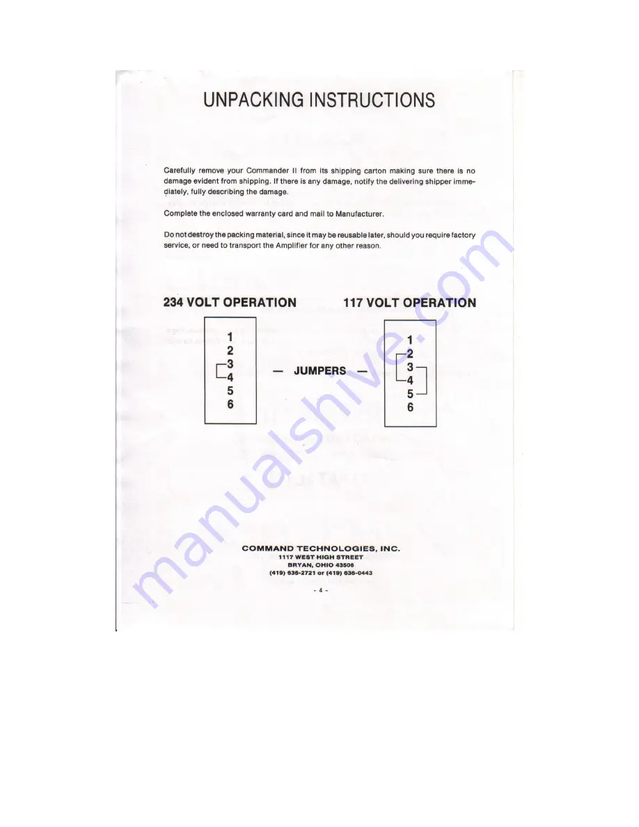 Command Technologies Commander II VHF Скачать руководство пользователя страница 5