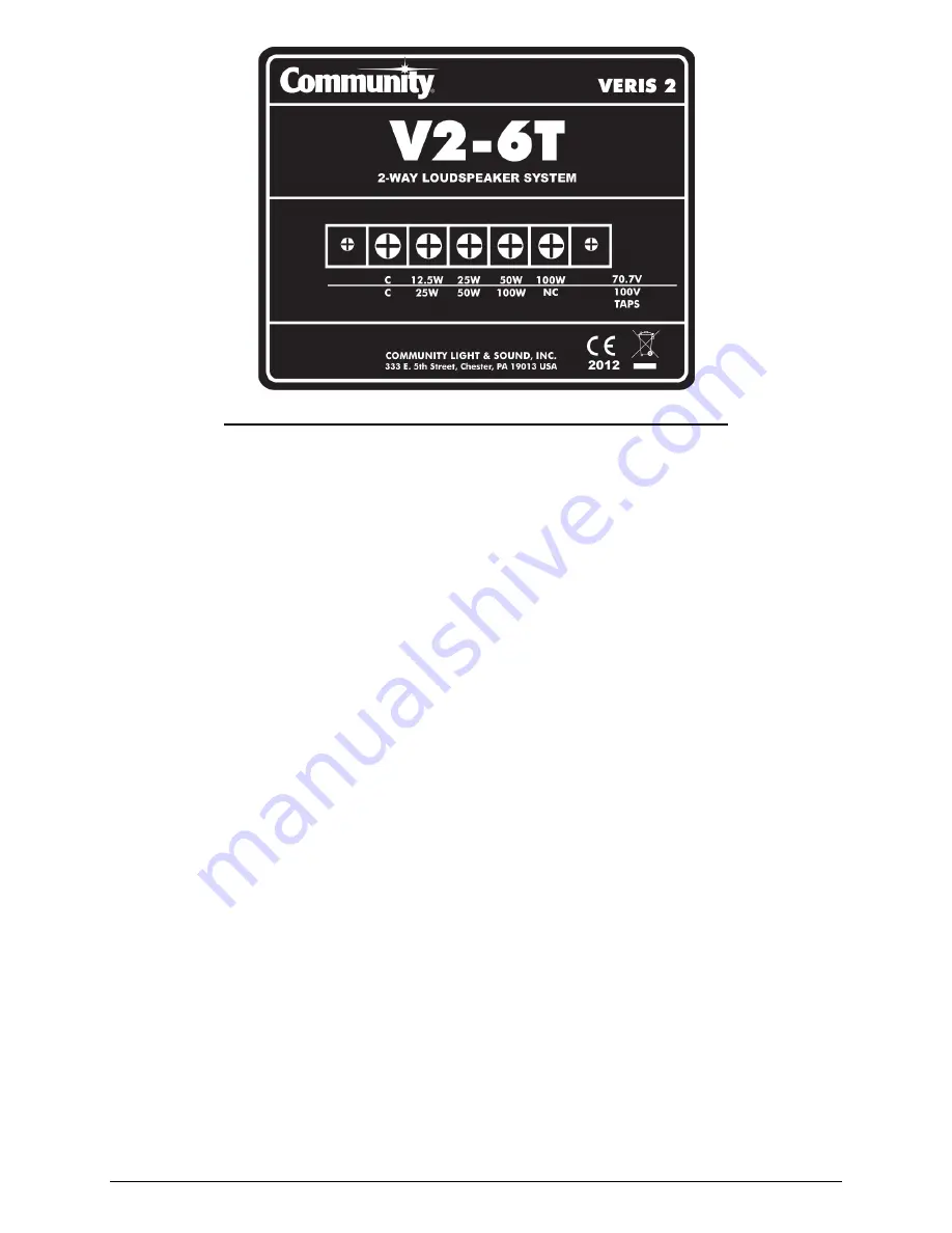 Community V2-12 Operation Manual Download Page 17