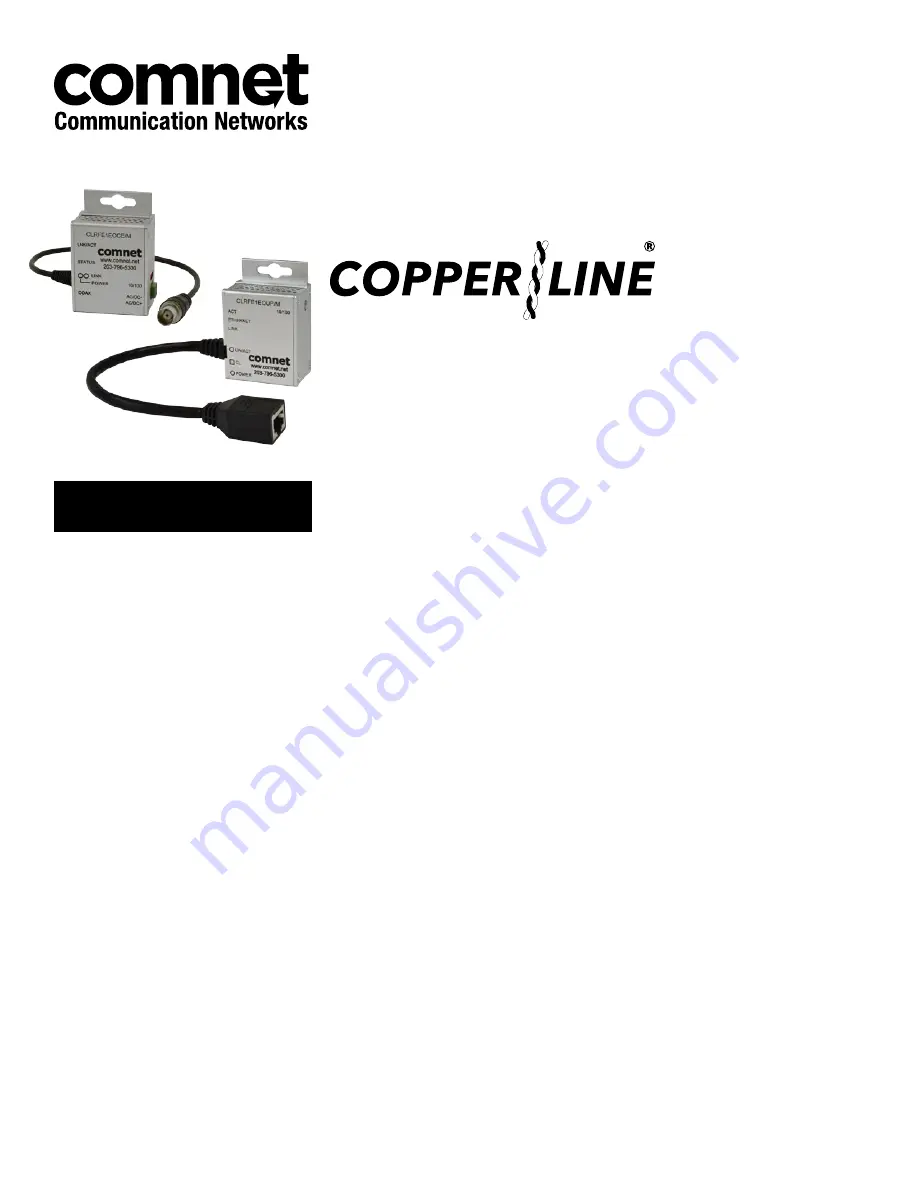 Comnet CopperLine CLRFE1EOUP/M Installation And Operation Manual Download Page 1