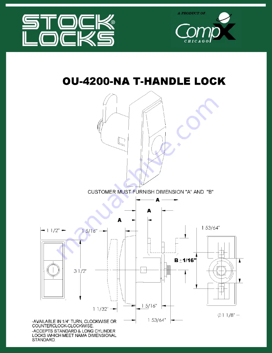 COMPX OU-4200-NA Dimensional Drawing Download Page 1