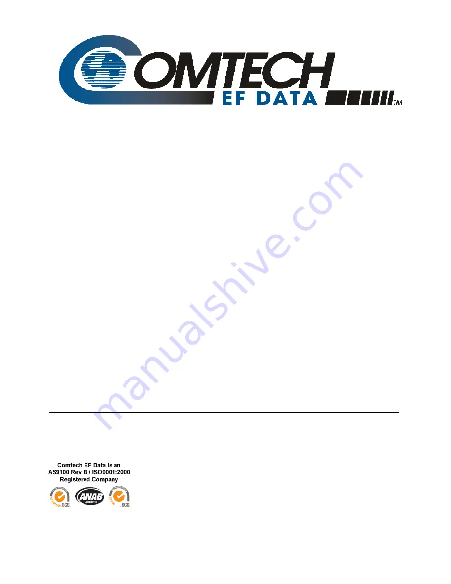 Comtech EF Data CDM-710 Installation And Operation Manual Download Page 7