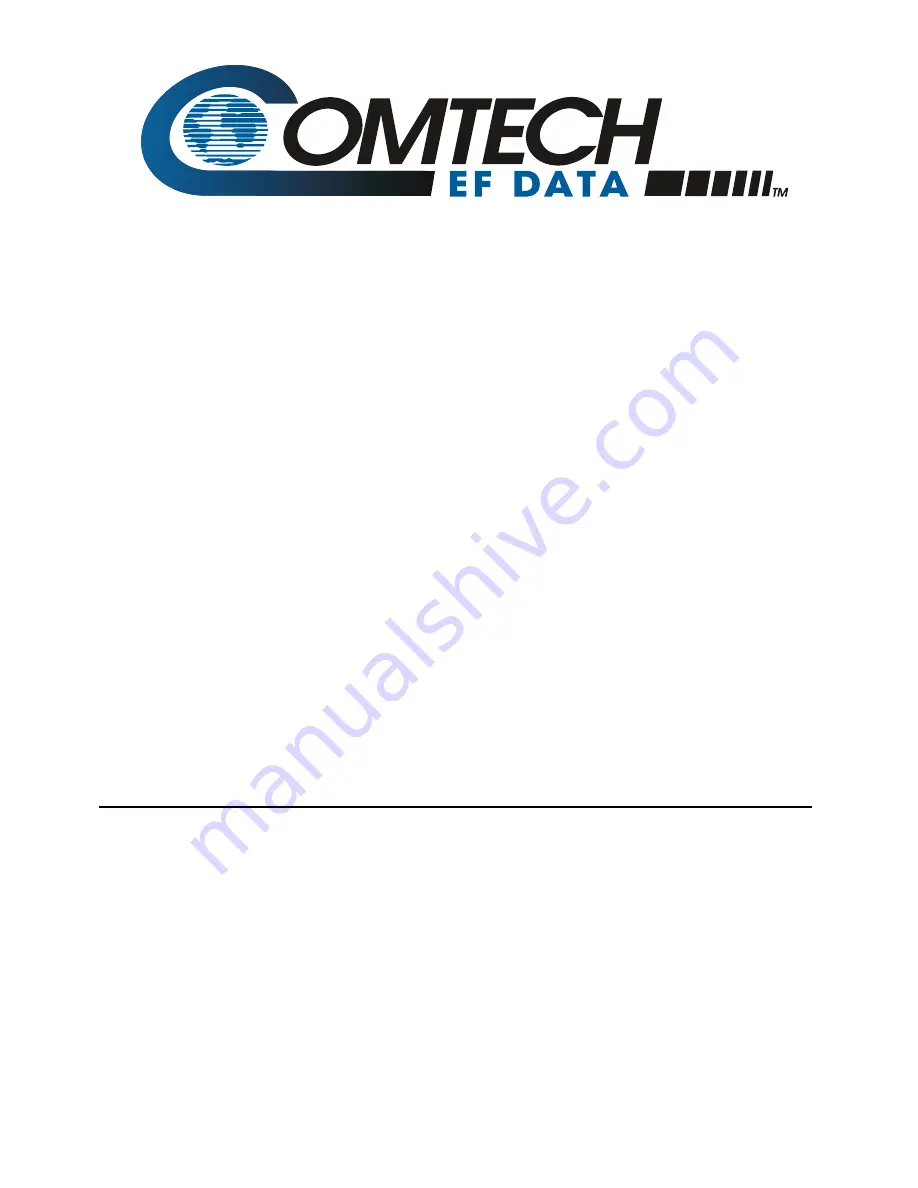 Comtech EF Data CRS-180 Installation And Operation Manual Download Page 1