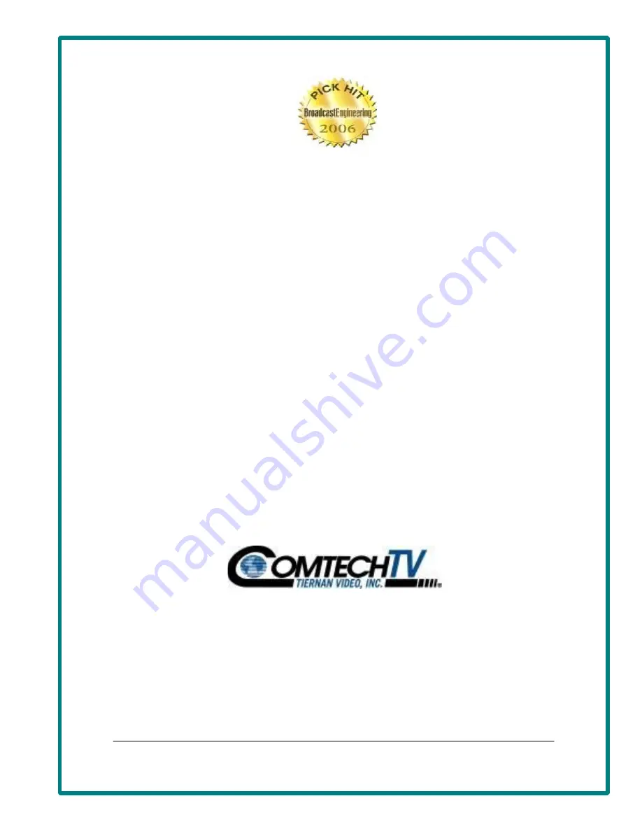 ComtechTV HE4000 Installation And Operation Manual Download Page 1