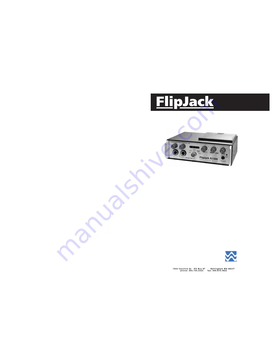 Conex FlipJack FJ-500 Operating Manual Download Page 1