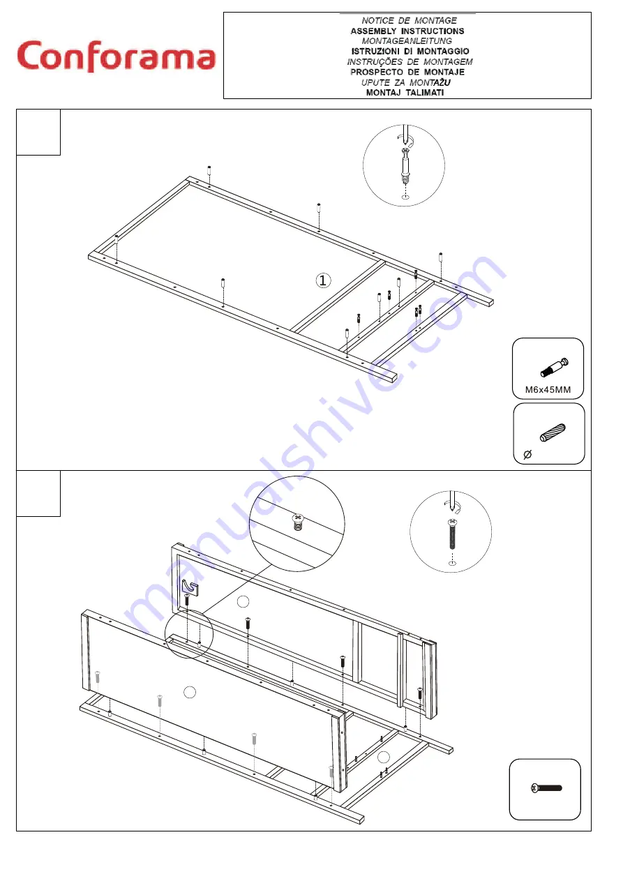 CONFORAMA 8-25/2018 Assembly Instructions Manual Download Page 2