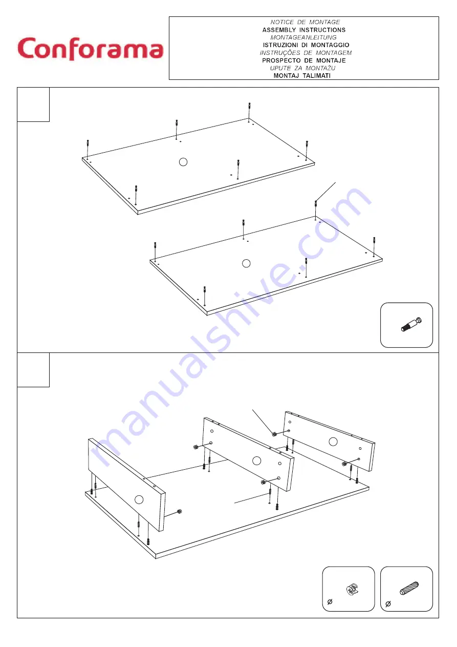 CONFORAMA MARTY COFFEE TABLE Assembly Instructions Download Page 2