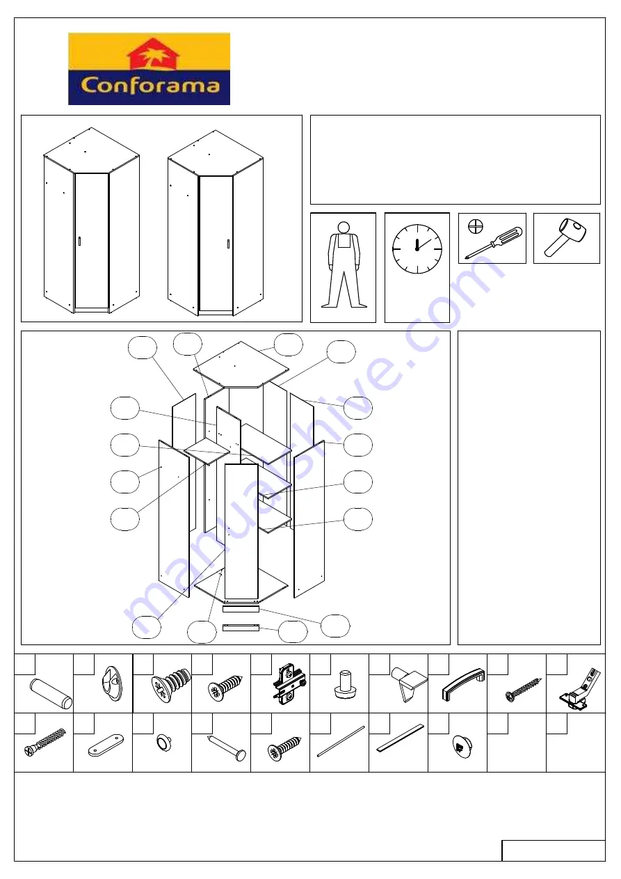 CONFORAMA Ormar Hana kutni B 896001 Assembling Instructions Download Page 1