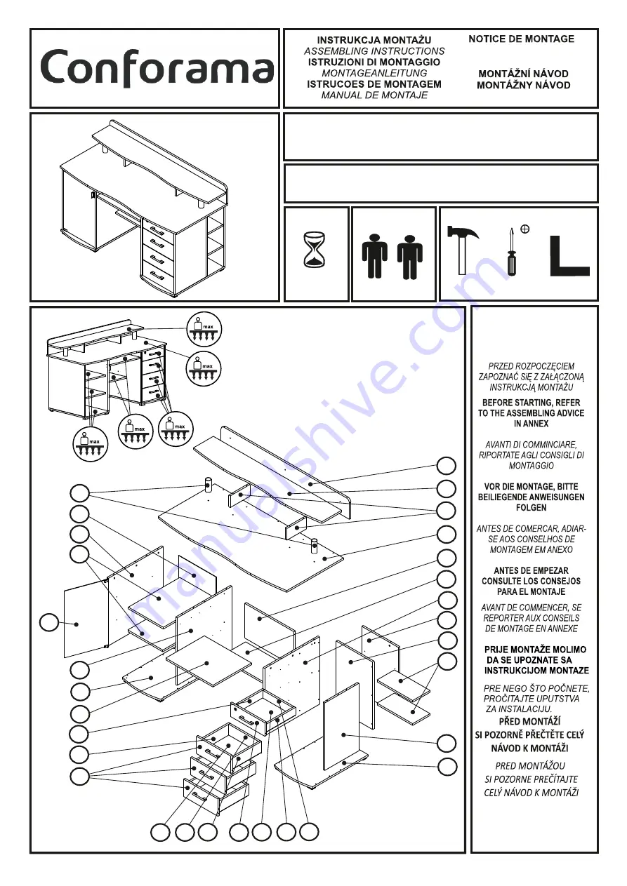 CONFORAMA PIKASSO 4 214323 Assembling Instructions Download Page 1