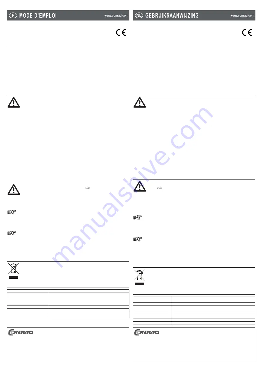 Conrad 825218 Operating Instructions Download Page 2