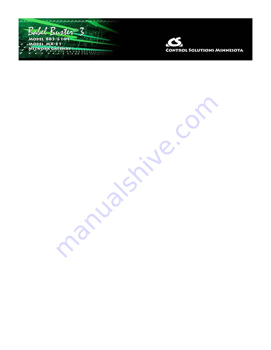 CONTROL SOLUTIONS Babel Buster 3 BB3-6101-GW User Manual Download Page 5