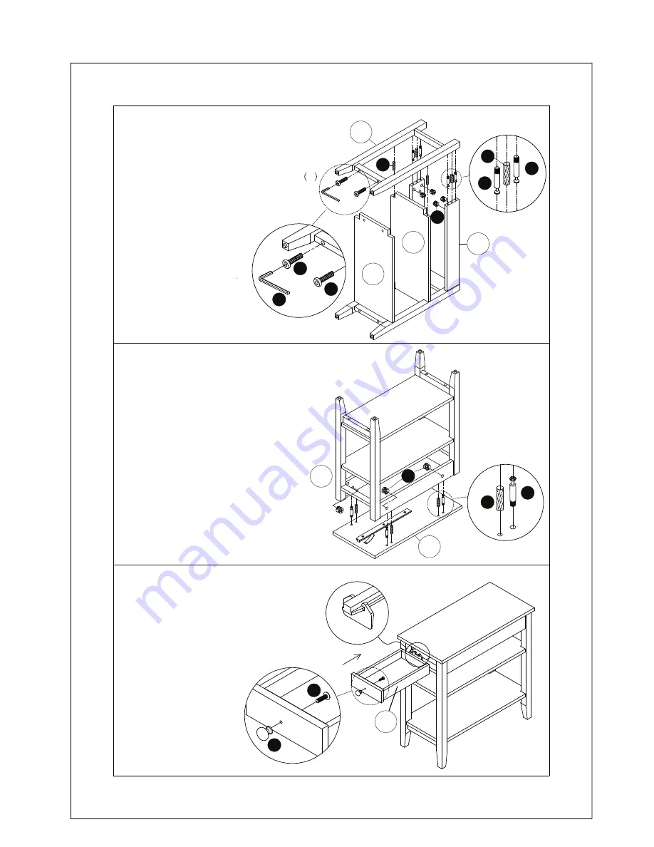 convenience concepts AMERICAN HERITAGE 3 TIER END TABLE Assembly Instructions Download Page 4