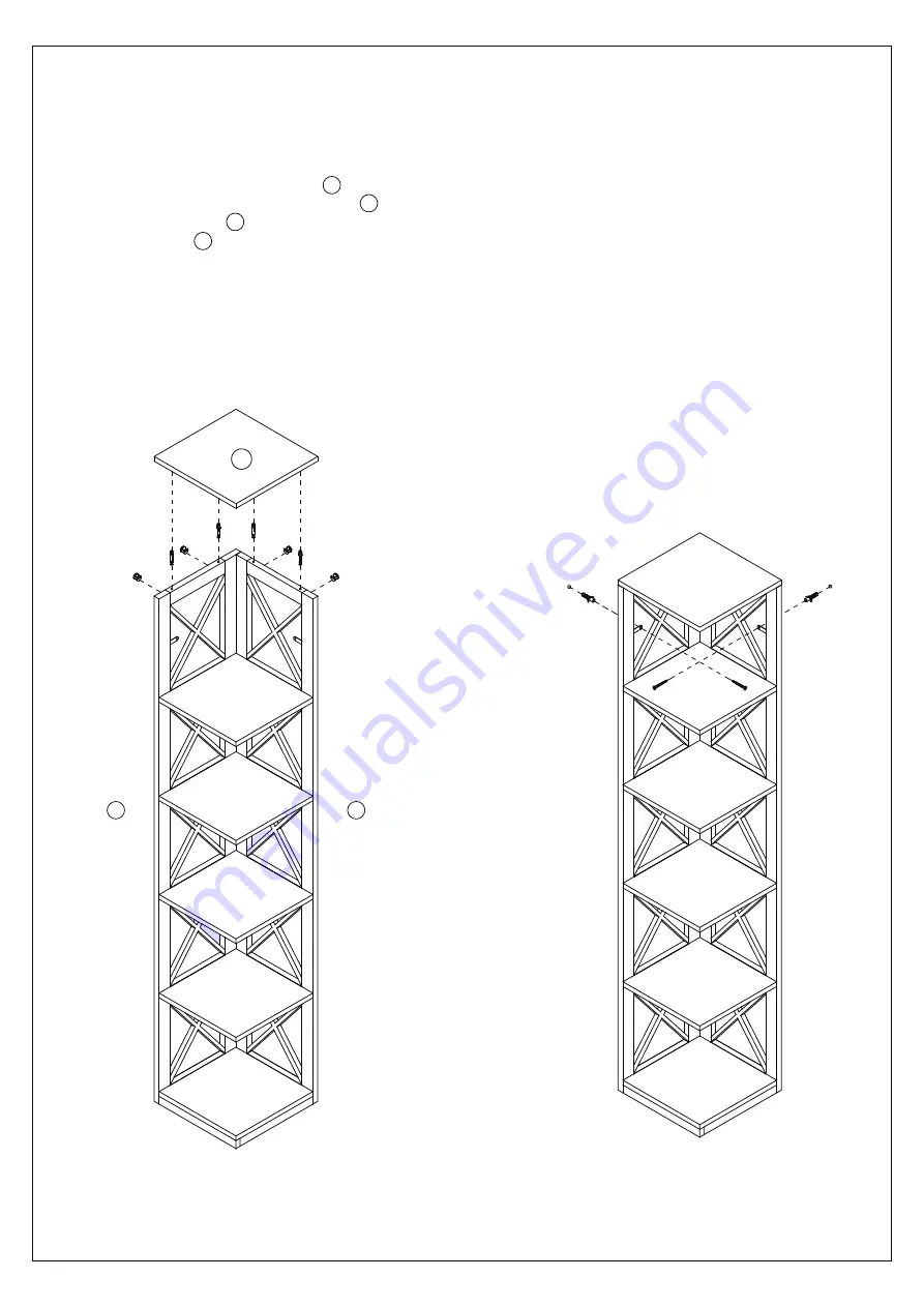 convenience concepts Oxford 5 Tier Corner Bookcase Скачать руководство пользователя страница 4