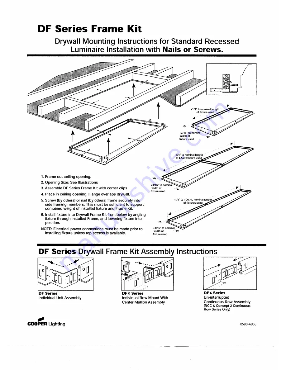 Cooper Lighting DF Series Скачать руководство пользователя страница 1