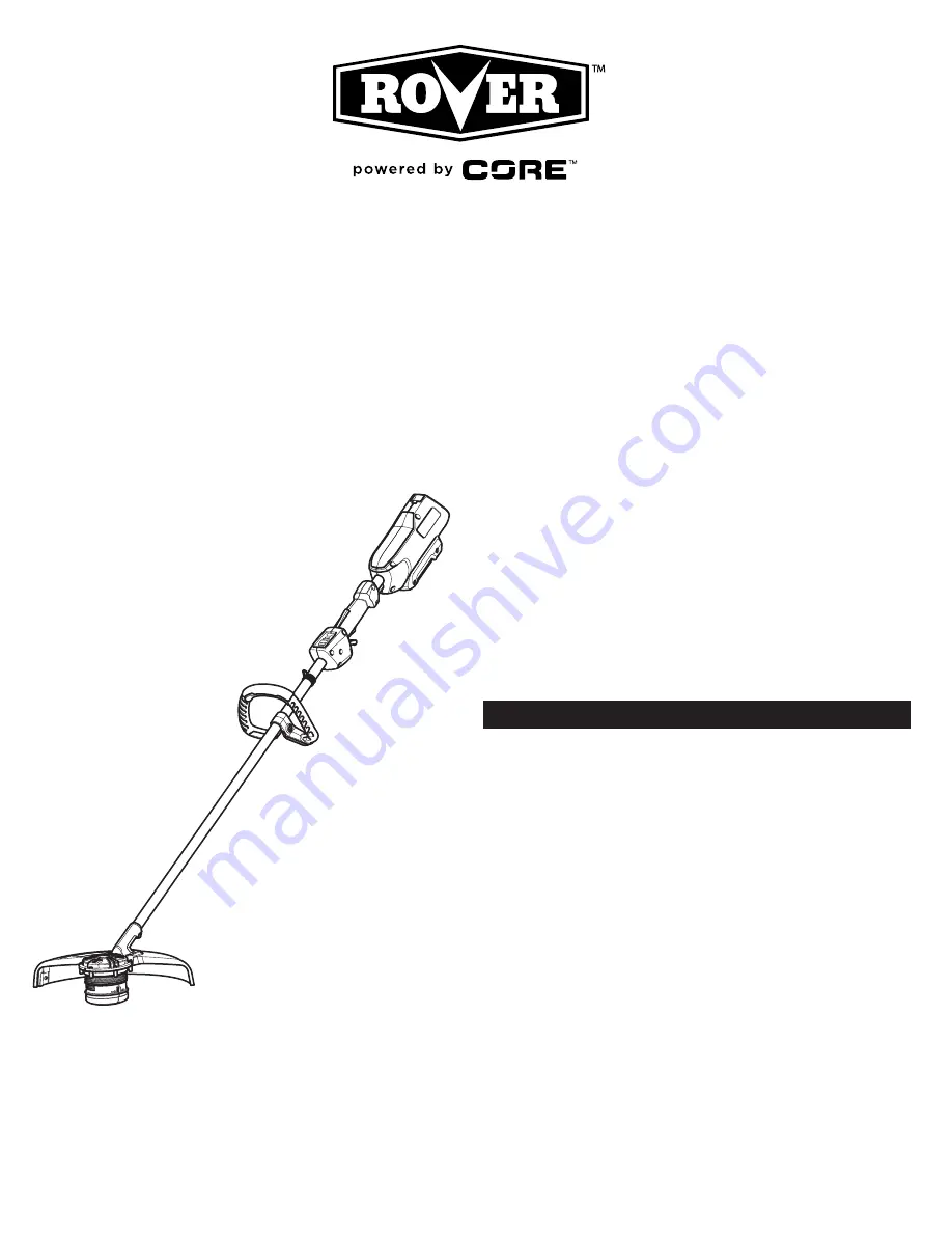 Core ROVER R4200 Operator'S Manual Download Page 1