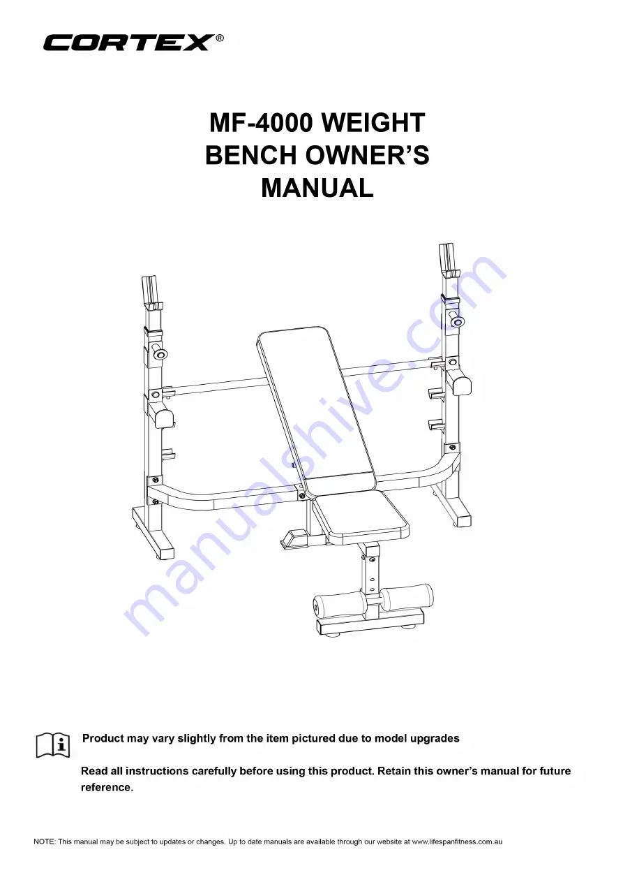 Cortex MF-4000 Owner'S Manual Download Page 1