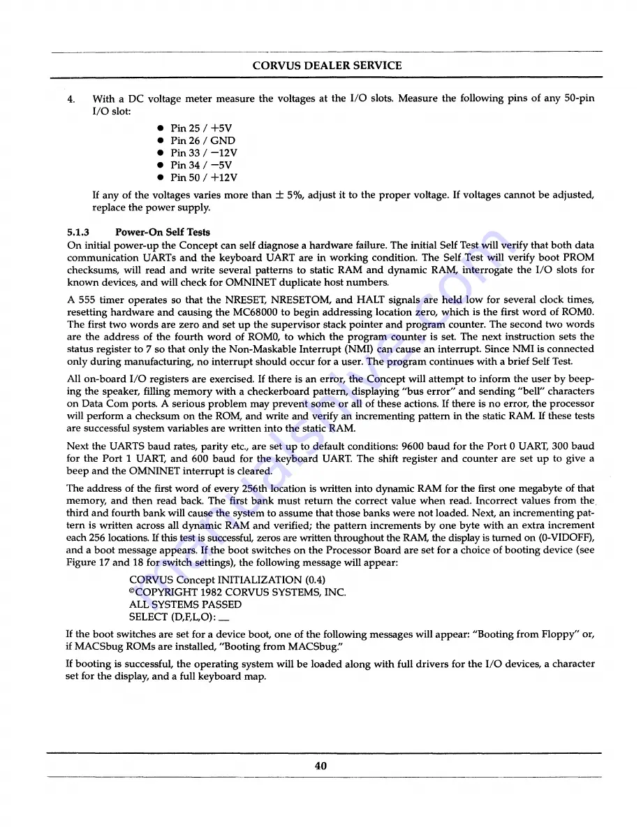 Corvus systems Corvus Concept Service Manual Download Page 49