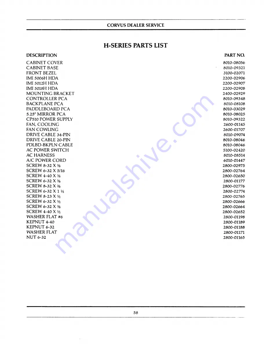 CORVUS 11 Service Manual Download Page 86