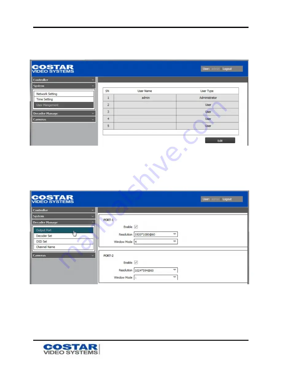 Costar Video Systems CVI5000 Скачать руководство пользователя страница 24