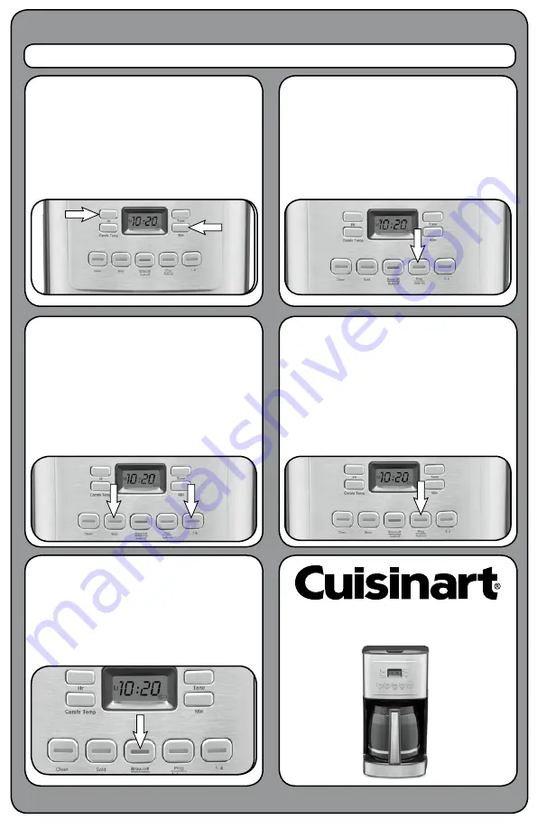 Costco Cuisinart Brew Central Quick Reference Manual Download Page 2