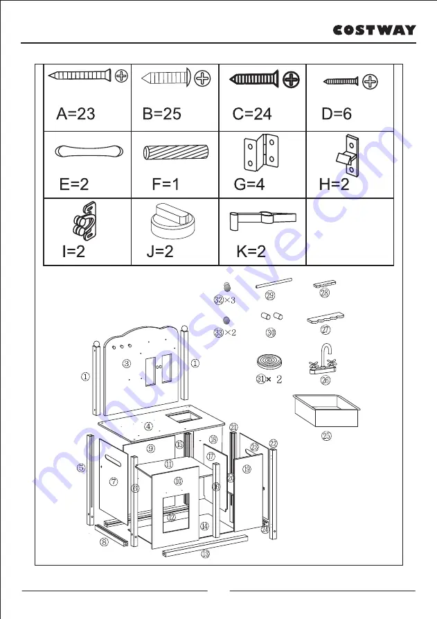 Costway 78192653 Скачать руководство пользователя страница 3