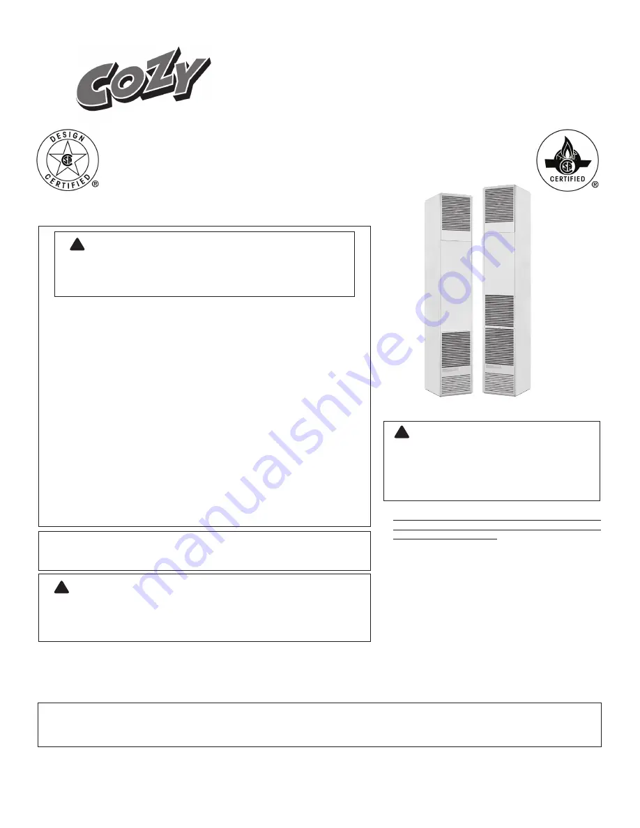 COZY DVCF40 Installation And Operating Instructions Manual Download Page 25