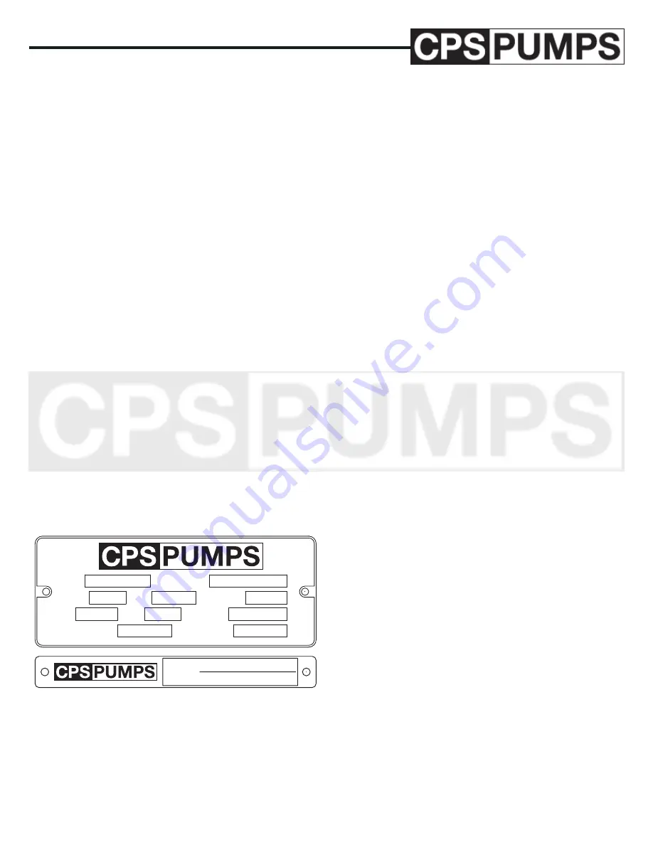 CPS-Pumps CST Series Installation, Operation & Maintenance Manual Download Page 5