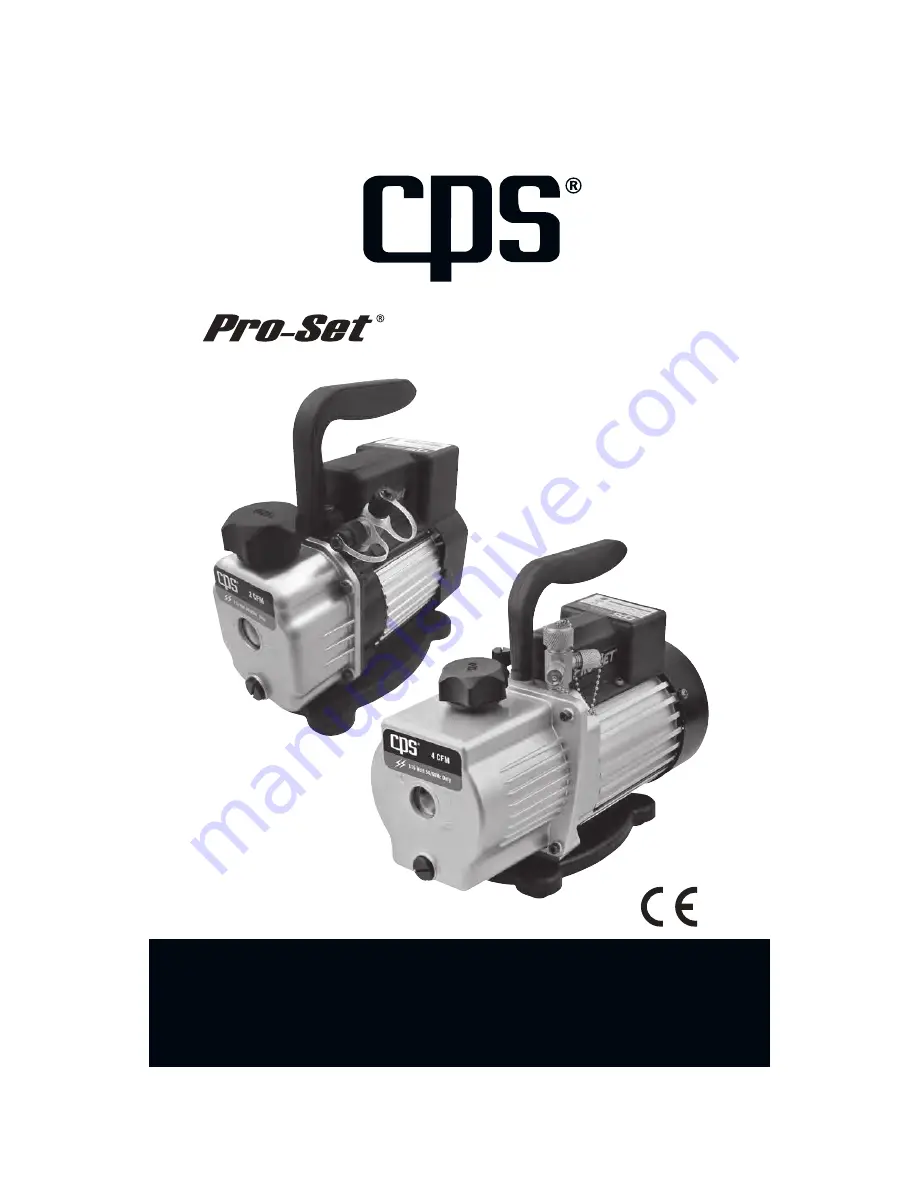 CPS Pro-Set Series Скачать руководство пользователя страница 1