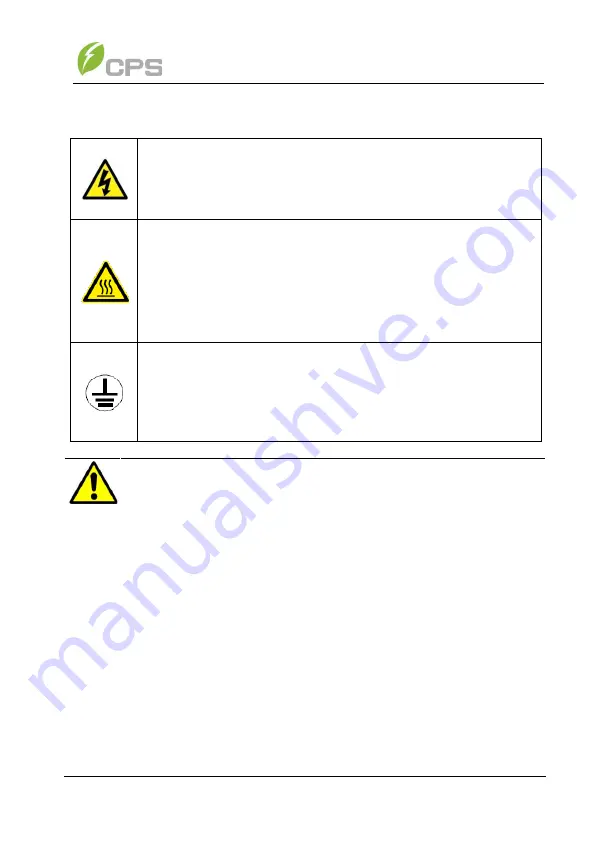 CPS SCH100KTL-DO-480 Installation And Operation Manual Download Page 7