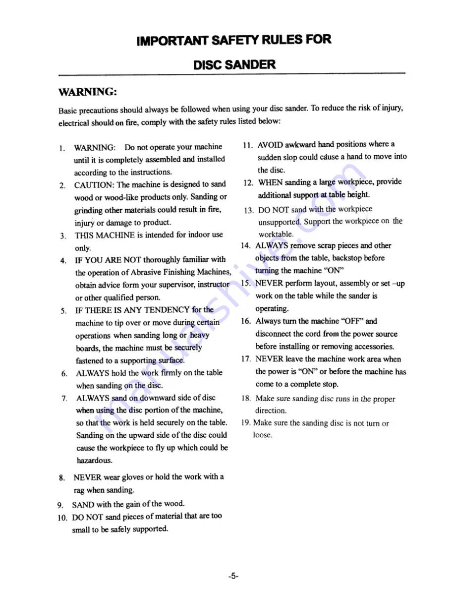 Craftex B1954 User Manual Download Page 6