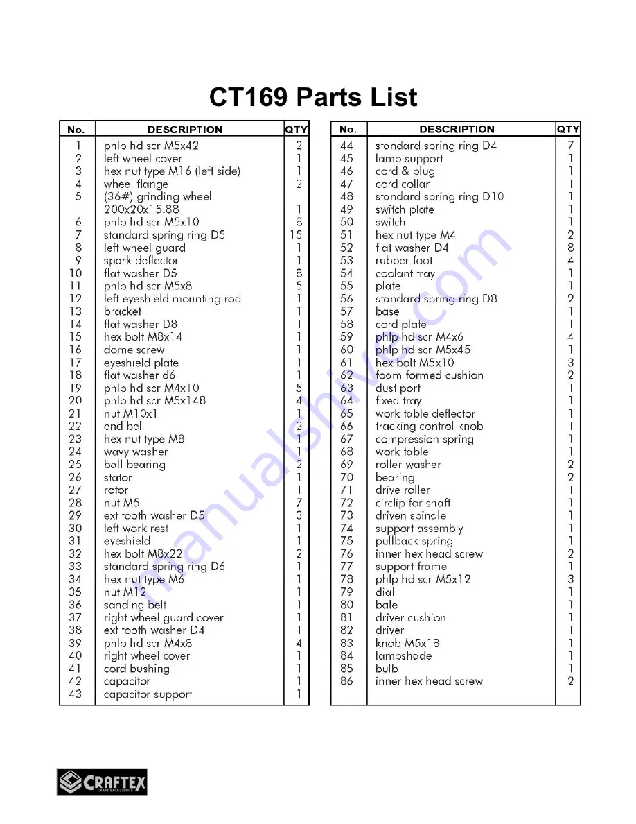 Craftex Ct169 Скачать руководство пользователя страница 14