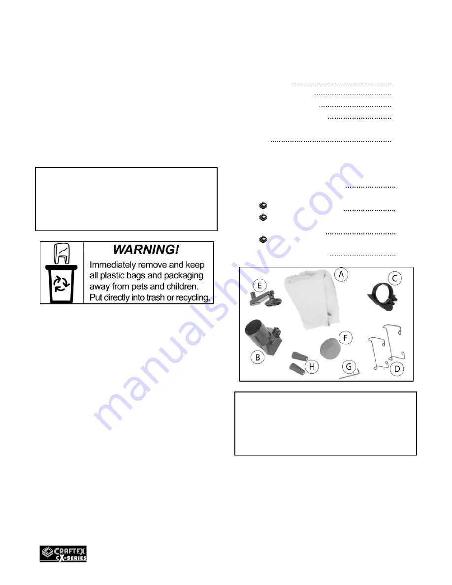 Craftex CX125 User Manual Download Page 12