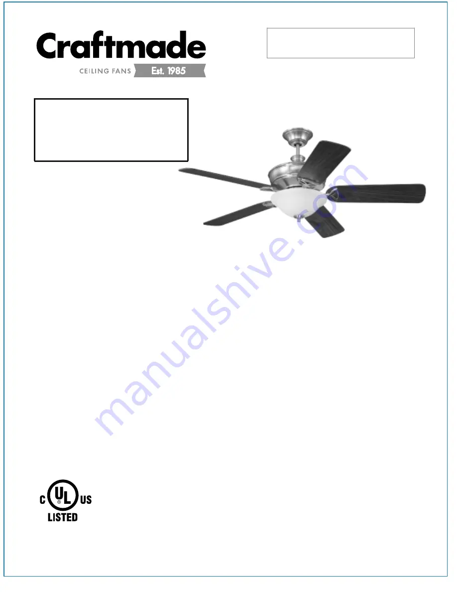 Craftmade BRX52 Installation Manual Download Page 1