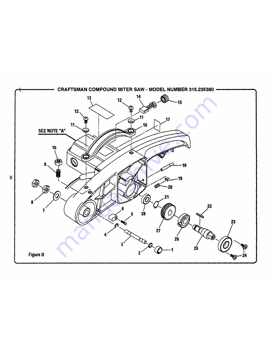 Craftsman 10 IN. COMPOUND MITER SAW 315.23538 Скачать руководство пользователя страница 36